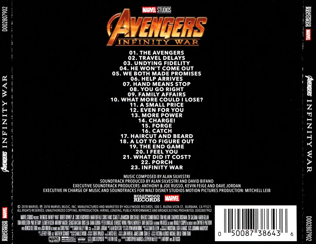 Avengers: Infinity War [Original Motion Picture Soundtrack] cover art