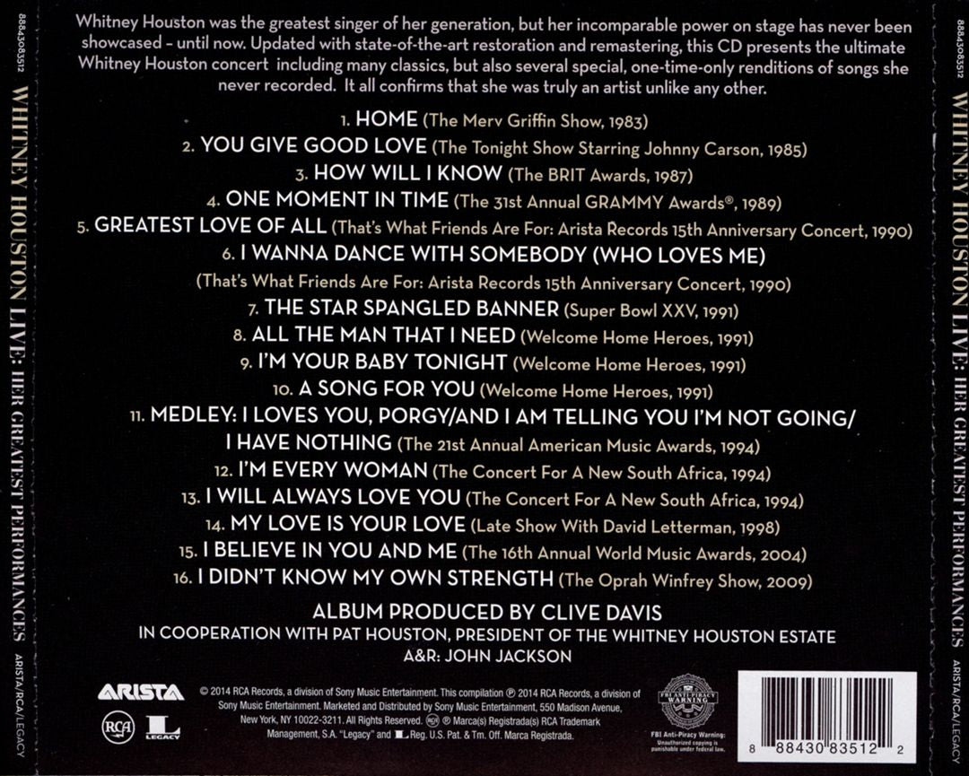 Live: Her Greatest Performances cover art