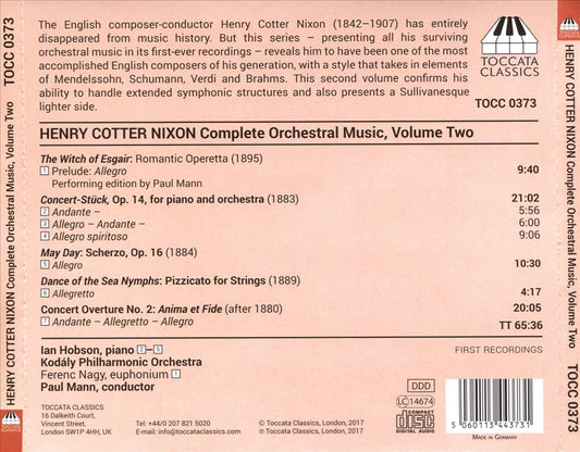 Henry Cotter Nixon: Complete Orchestral Music, Vol. 2 cover art