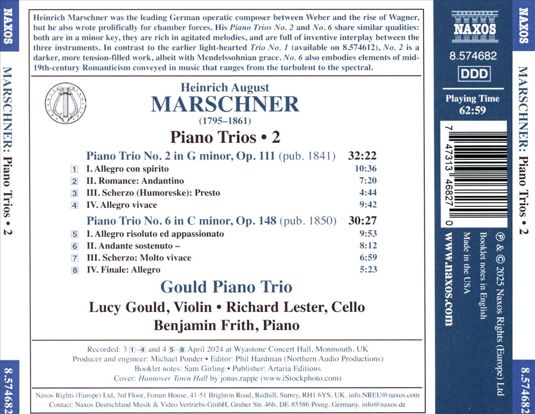 Marschner: Piano Trios, Vol. 2 cover art