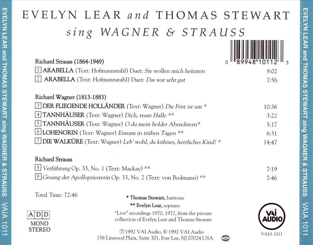 Evelyn Lear & Thomas Stewart sing Wagner & Strauss cover art