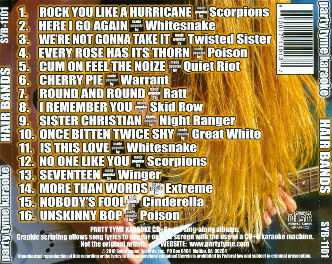 Party Tyme Karaoke - Hair Bands cover art