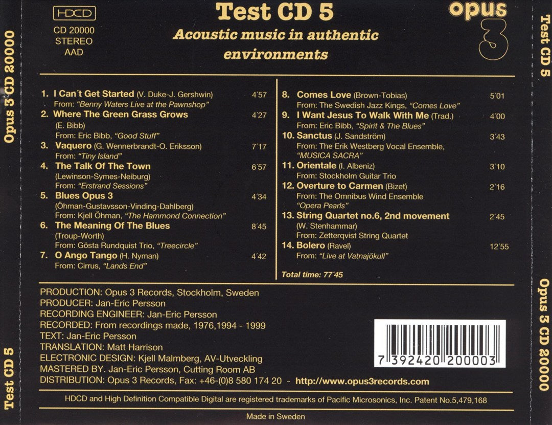 Opus 3 Test CD, Vol. 5 cover art