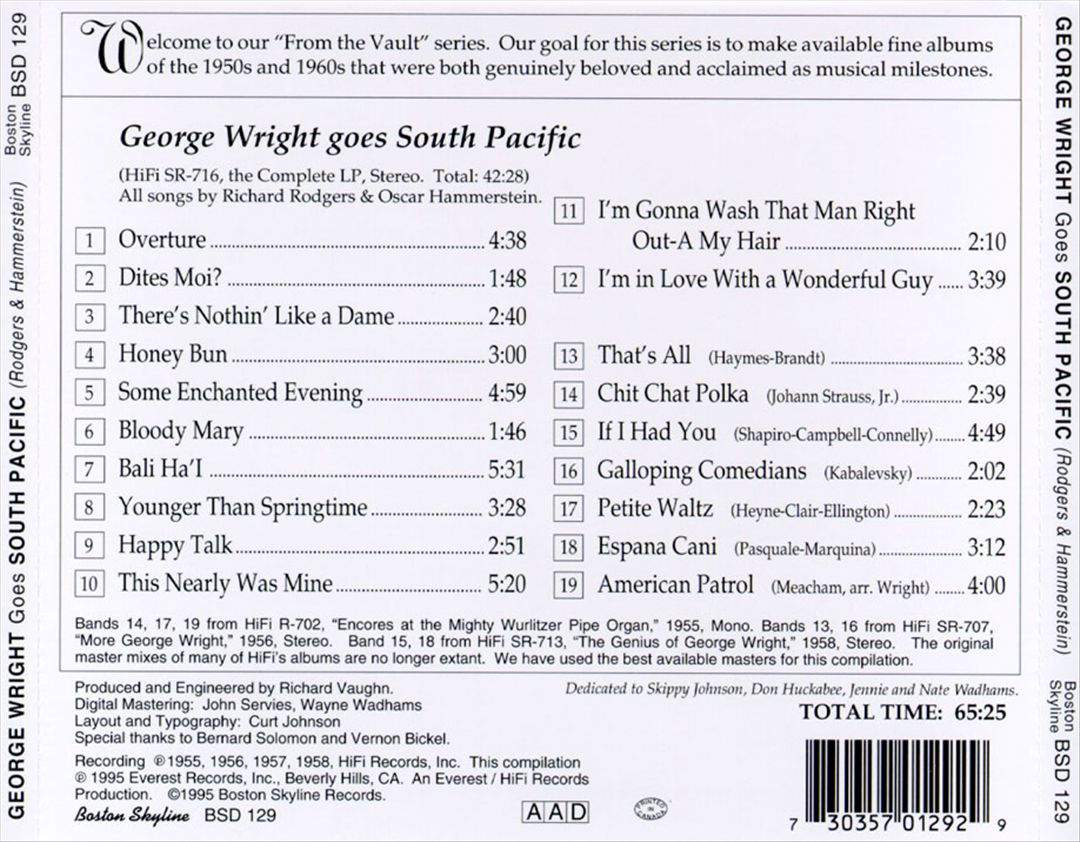 George Wright Goes South Pacific cover art