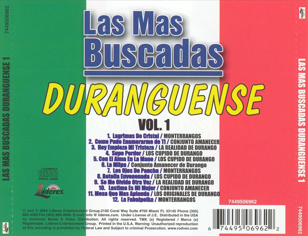 Mas Buscadas: Duranguense, Vol. 1 cover art