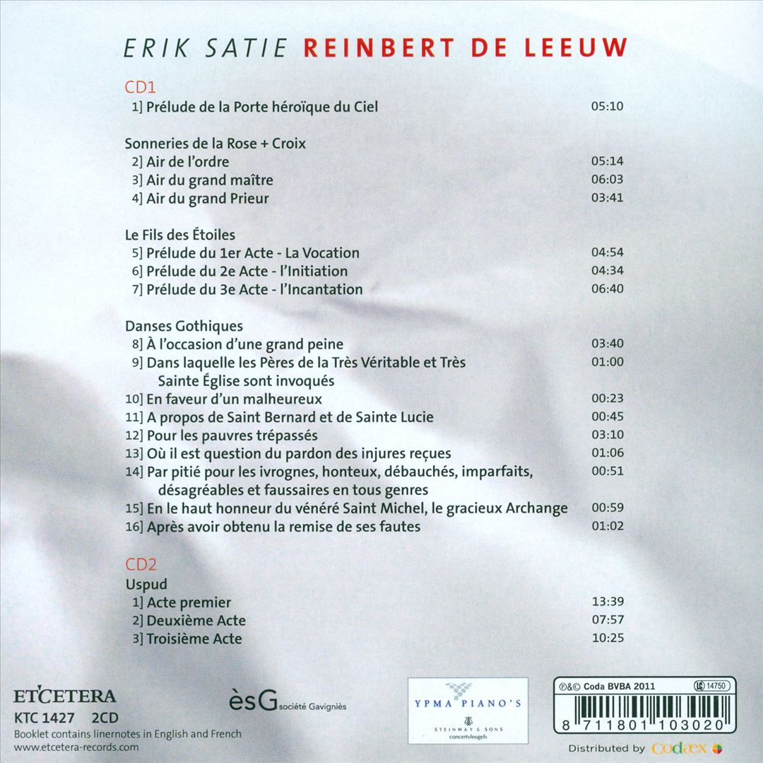Uspud: Reinbert de Leeuw Plays Erik Satie cover art