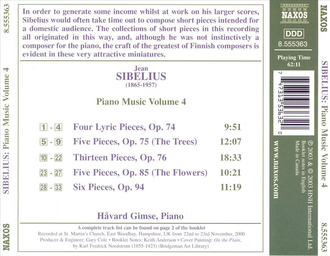 Sibelius: Piano Music, Vol. 4 - Piano Miniatures cover art