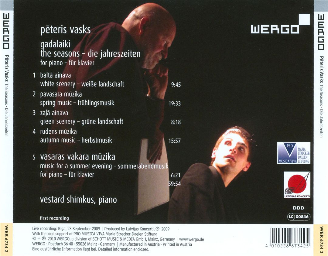 Peteris Vasks: The Seasons cover art
