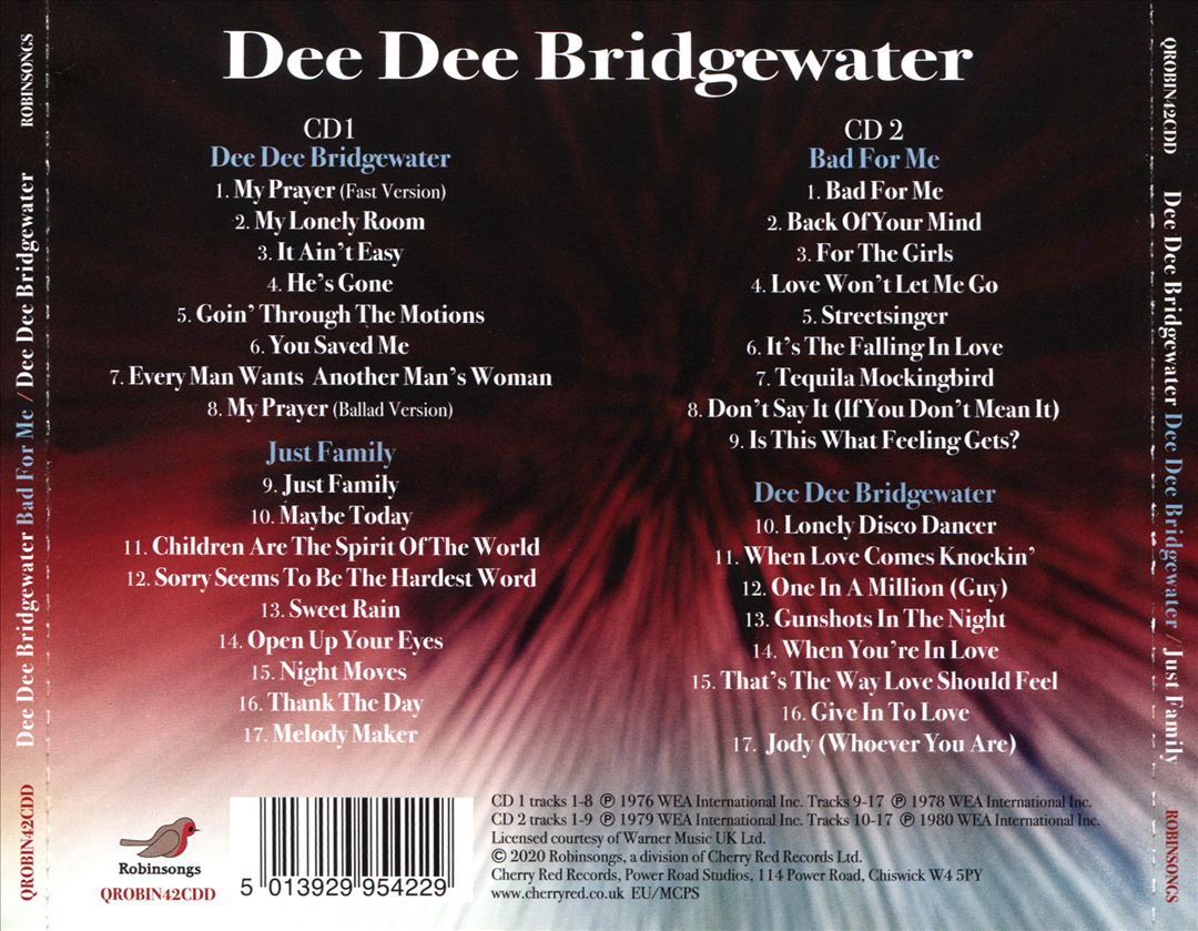 Dee Dee Bridgewater [1976]/Just Family/Bad for Me/Dee Dee Bridgewater [1980] cover art