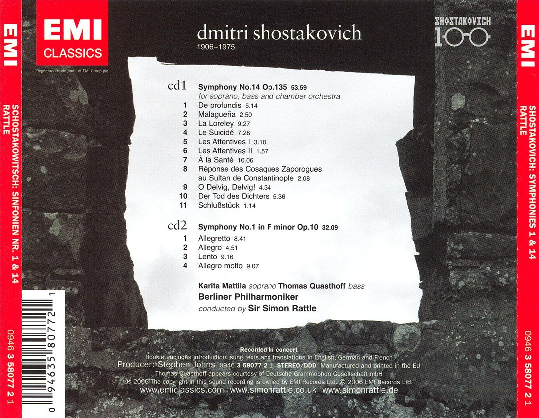 Shostakovich: Symphonies Nos. 1 & 14 cover art