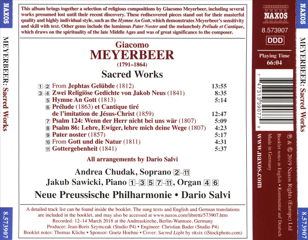 Meyerbeer: Sacred Works cover art