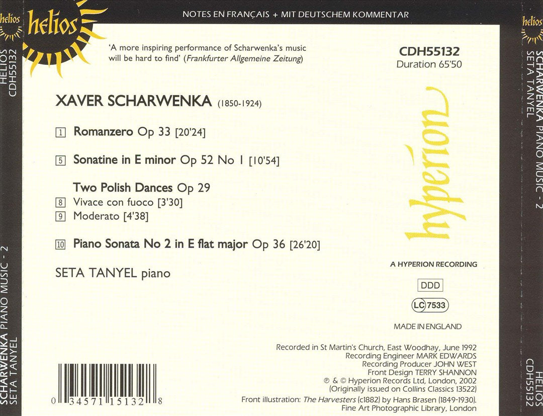 Piano Music by Xaver Scharwenka, Vol. 2 cover art