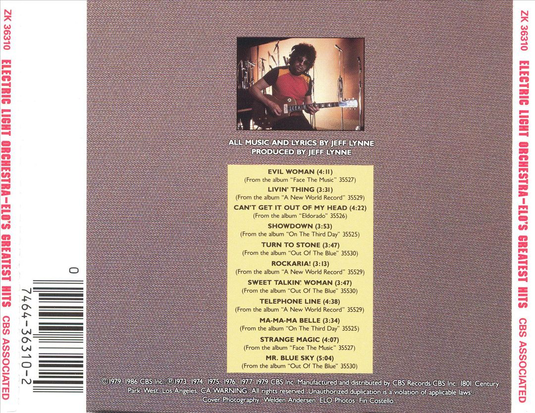 ELO's Greatest Hits cover art