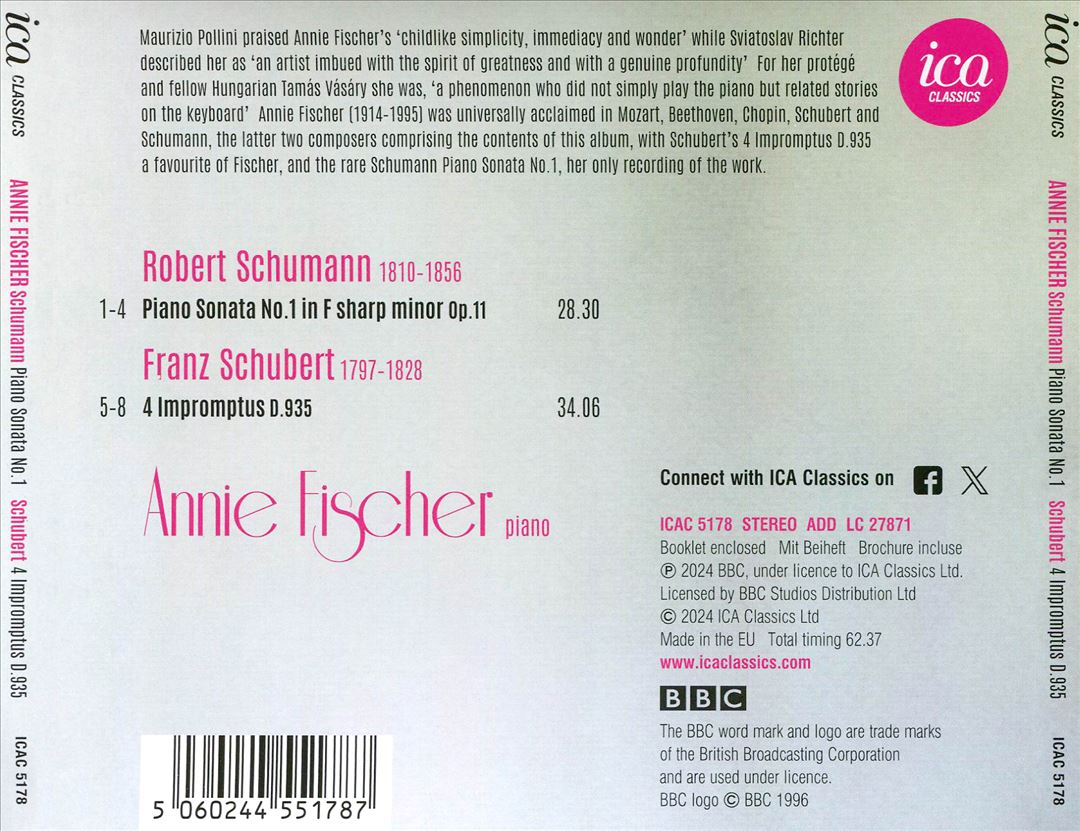 Schumann: Piano Sonata No. 1; Schubert: 4 Impromptus cover art