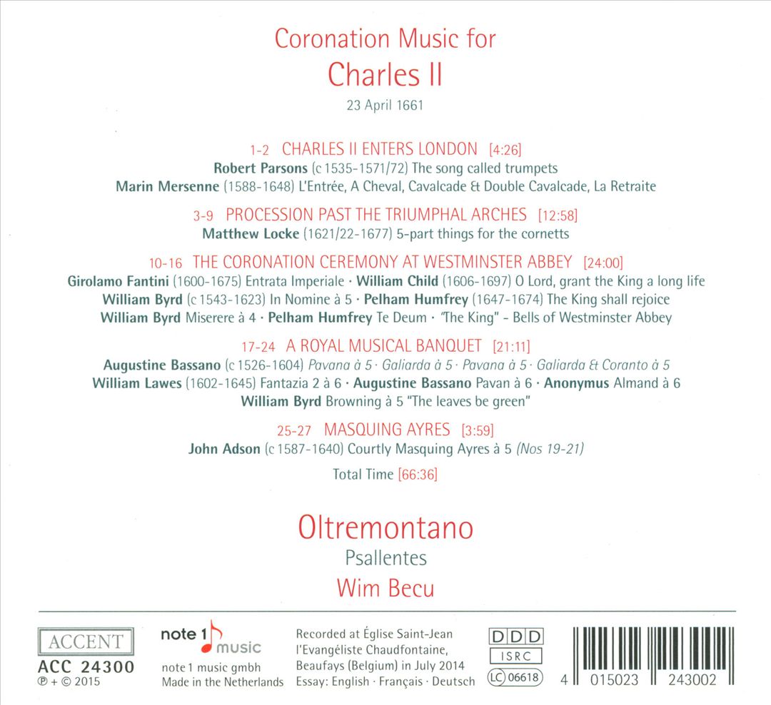 Coronation Music for Charles II cover art