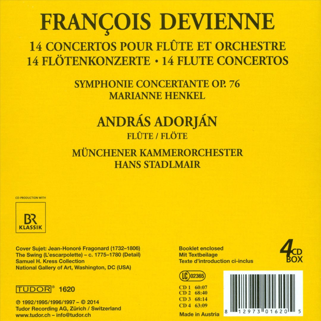 Devienne: 14 Concertos pour Flûte cover art