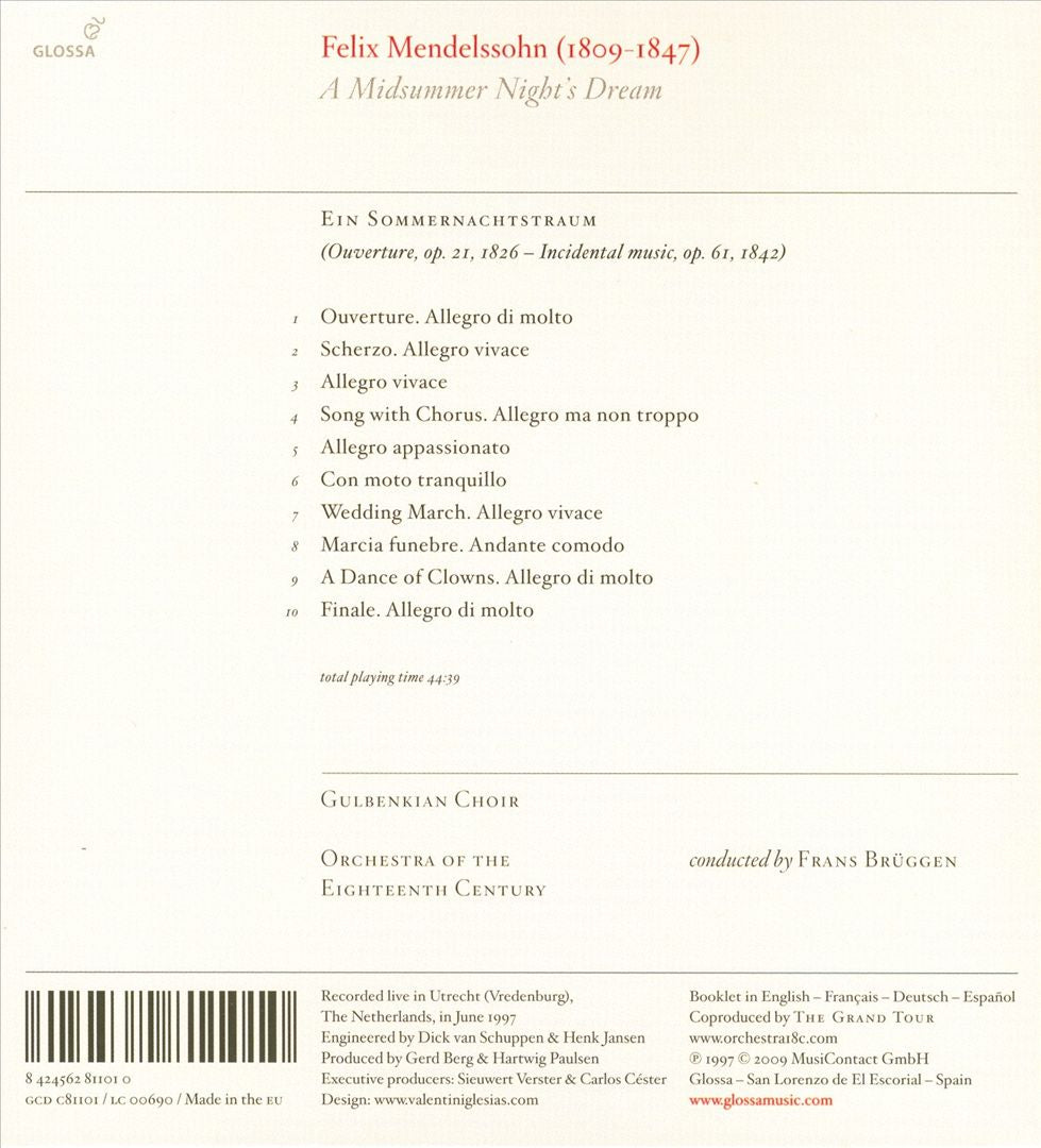 Felix Mendelssohn: A Midsumer Night's Dream cover art