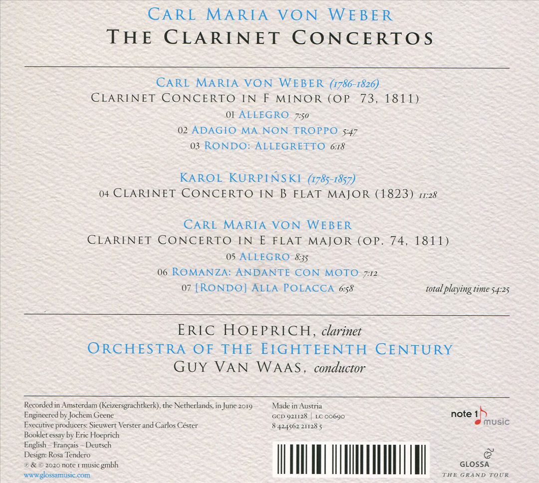 Carl Maria von Weber: The Clarinet Concertos cover art