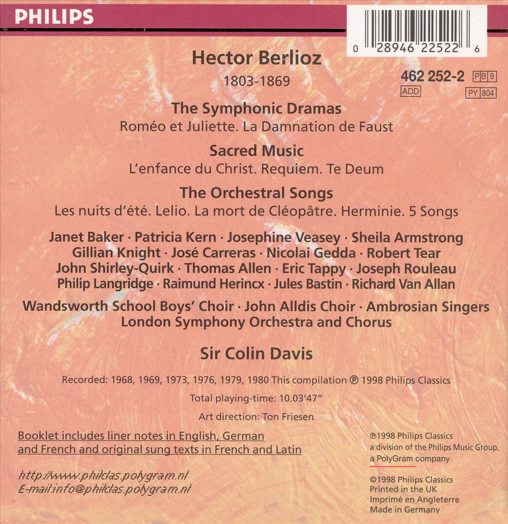 Berlioz: Sacred Music; The Symphonic Dramas; The Orchestral Songs cover art