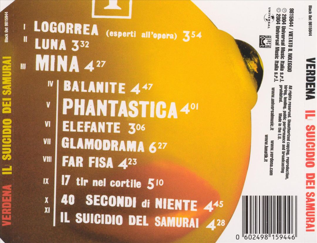 Suicidio del Samurai cover art