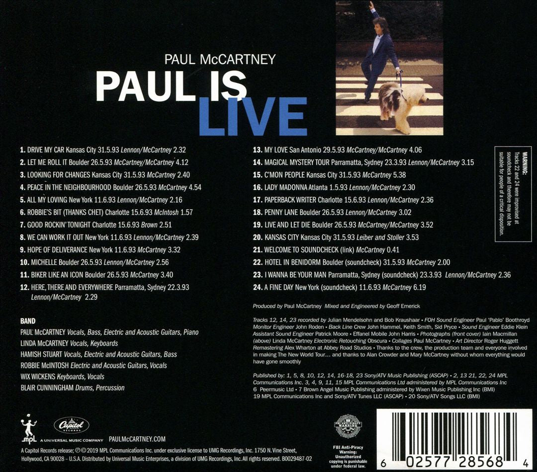 Paul is Live cover art