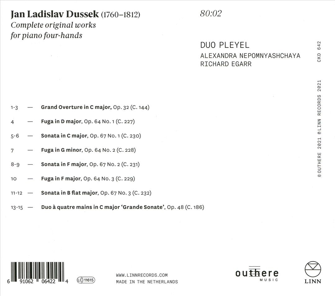 Jan Ladislav Dussek: Complete Original Works for Piano Four-Hands cover art