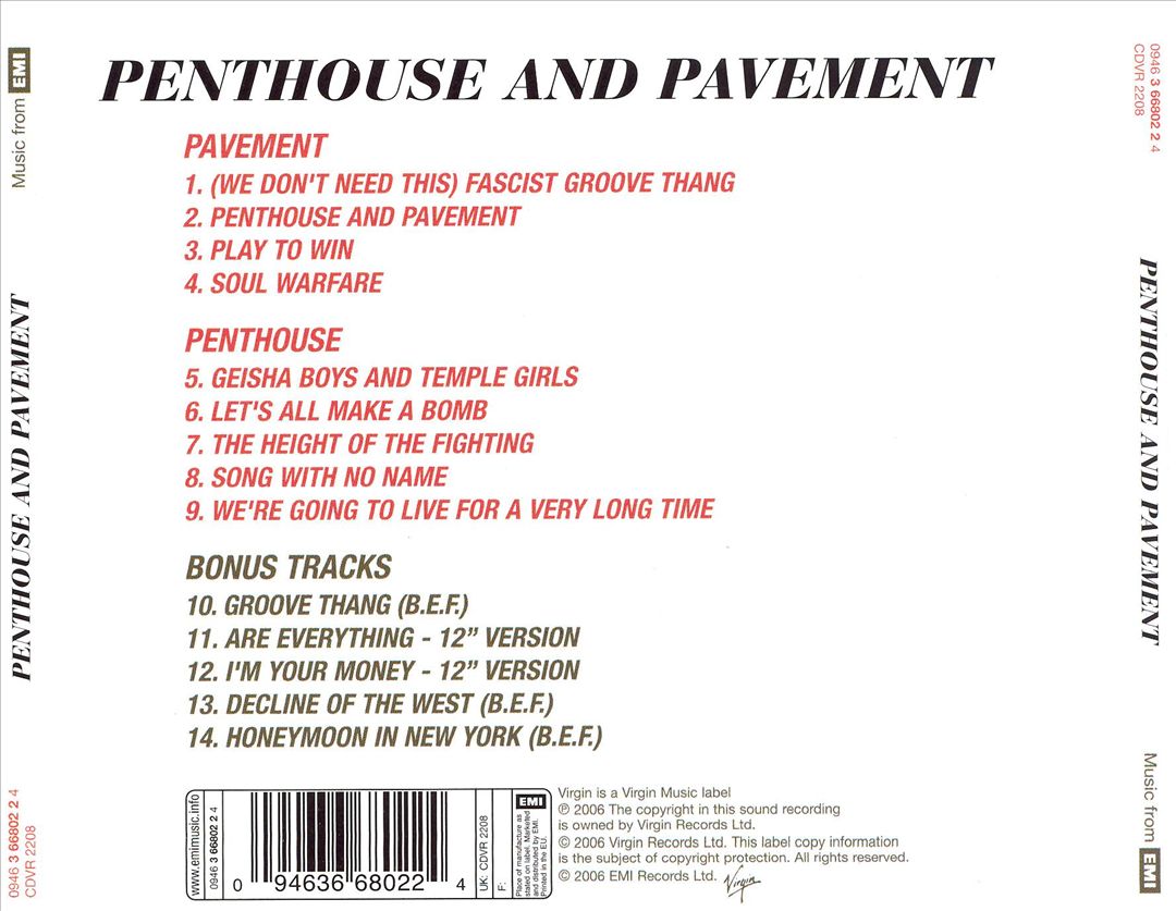 Penthouse and Pavement [Bonus Tracks] cover art