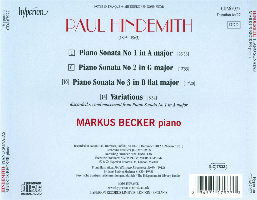 Hindemith: Piano Sonatas cover art