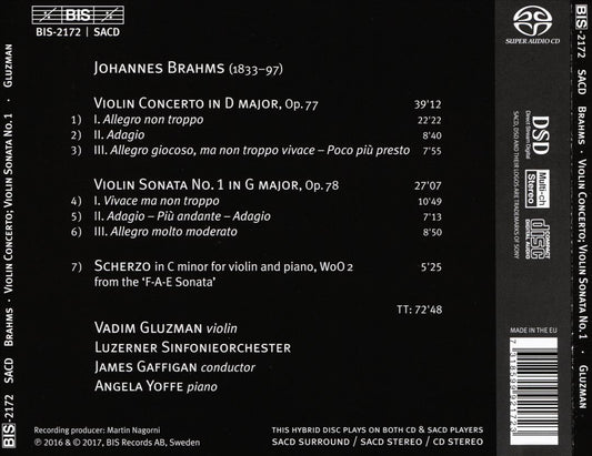 Brahms: Violin Concerto & Sonata No. 1 cover art