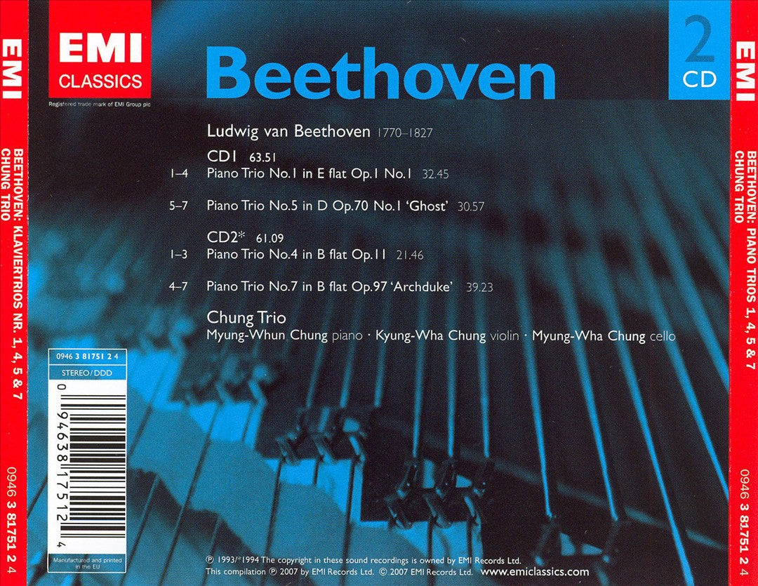 Beethoven: Piano Trios Nos. 1, 4, 5 "Ghost" & 7 "Archduke" cover art