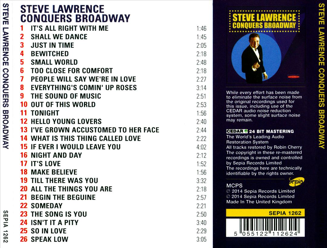 Steve Lawrence Conquers Broadway cover art