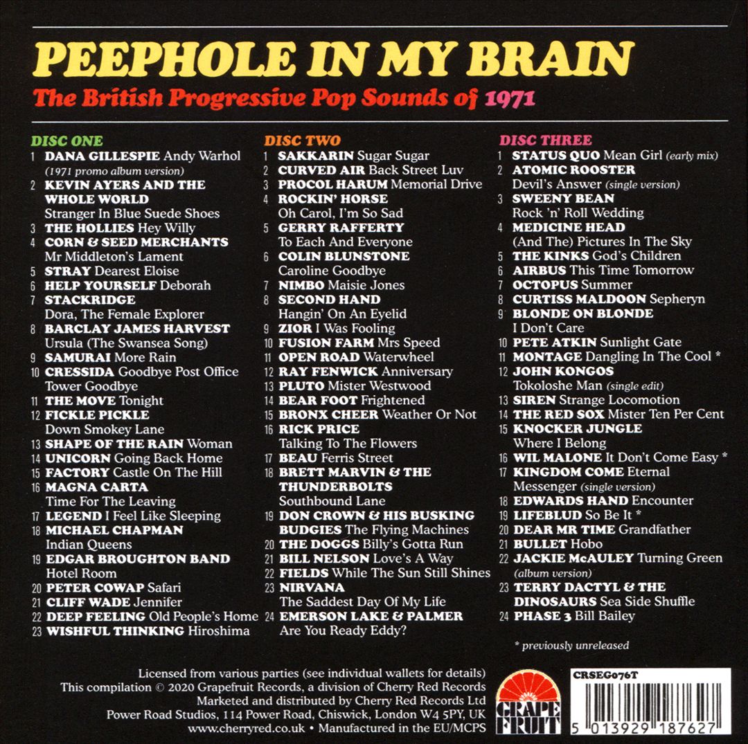 Peephole in My Brain: British Progressive Pop Sounds of 1971 cover art