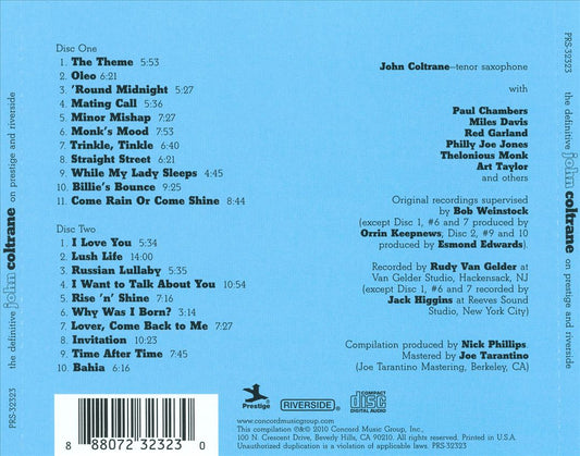 Definitive John Coltrane on Prestige and Riverside cover art