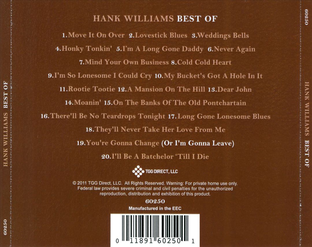 Best of Hank Williams [TGG] cover art