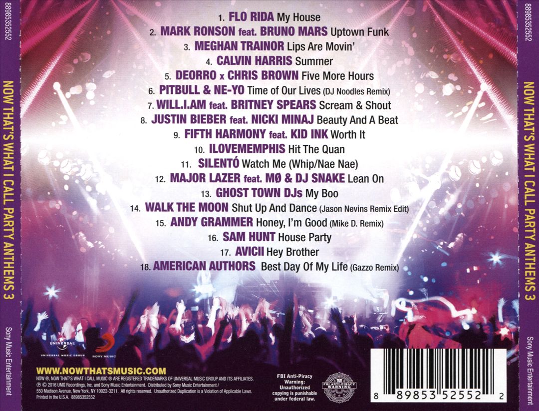 Now That's What I Call Party Anthems 3 cover art