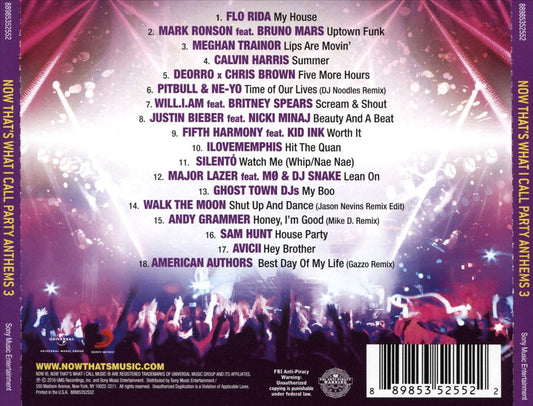 Now That's What I Call Party Anthems 3 cover art