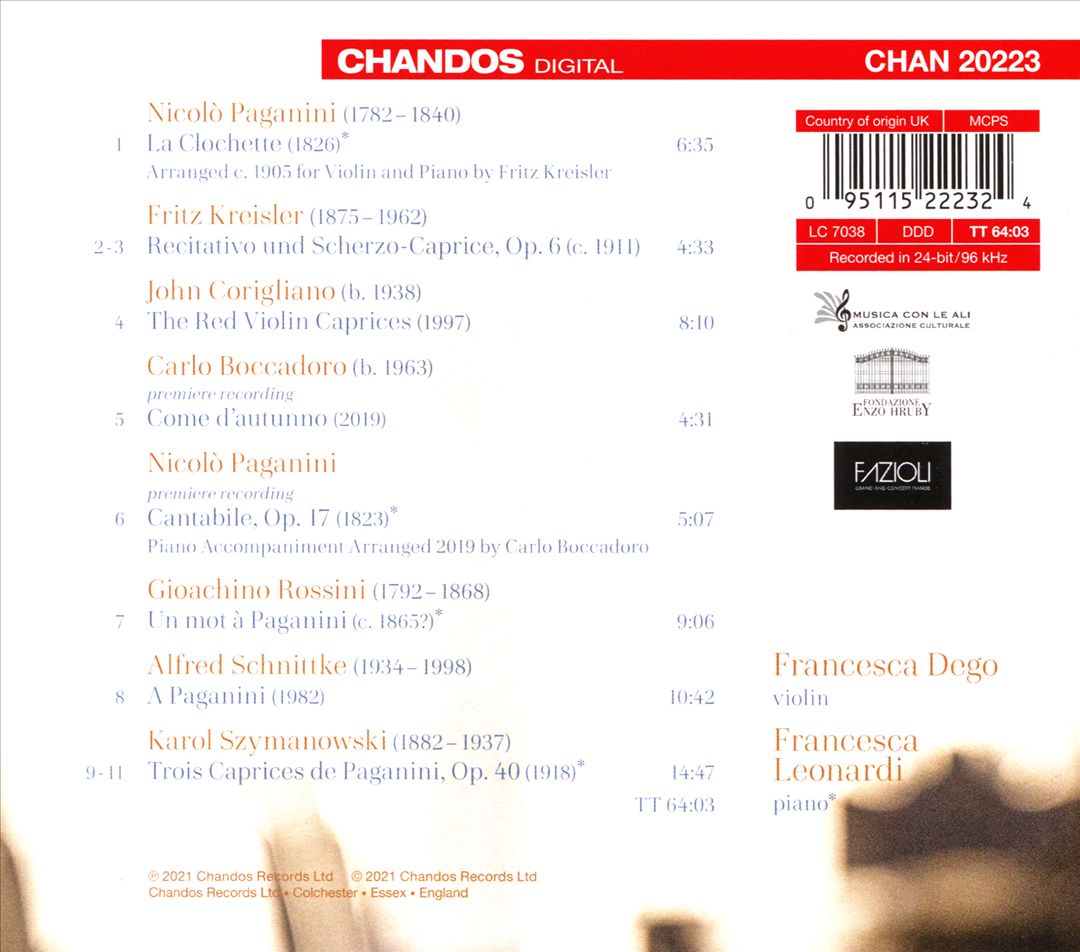 Cannone: Francesca Dego Plays Paganini's Violin cover art