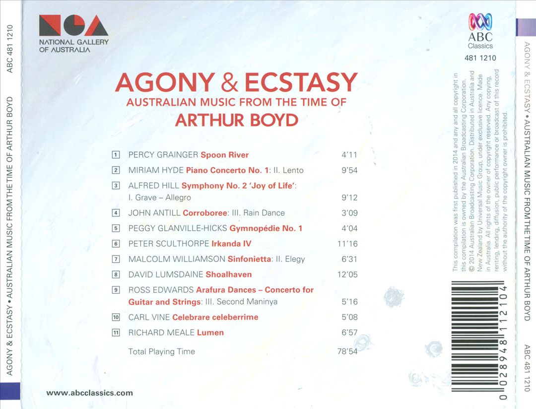Agony & Ecstasy: Australian Music from the Time of Arthur Boyd cover art