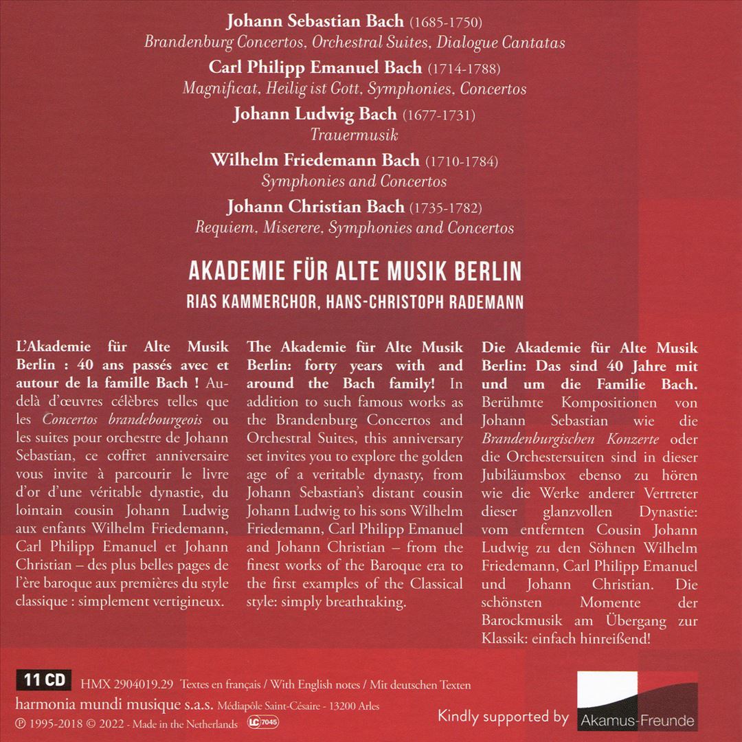 Bach Dynasty: Johann Sebastian, Carl Philipp Emanuel, Johann Ludwig, Wilhelm Friedemann, Johann Christian cover art
