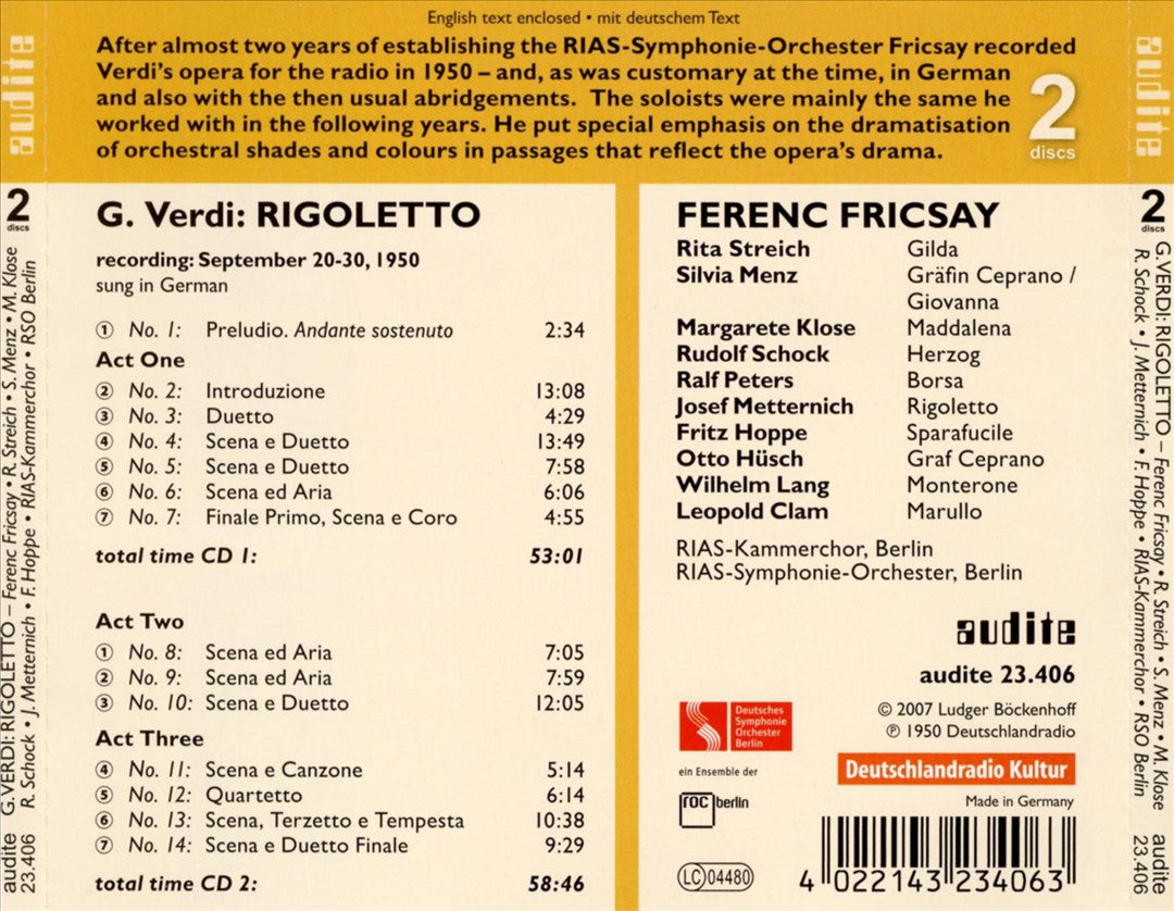 Giuseppe Verdi: Rigoletto cover art