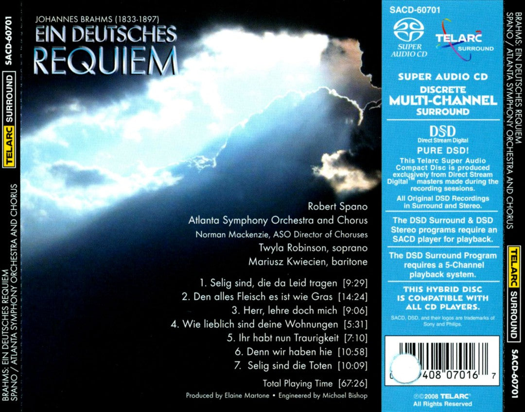 Brahms: Ein deutsches Requiem [Hybrid SACD] cover art