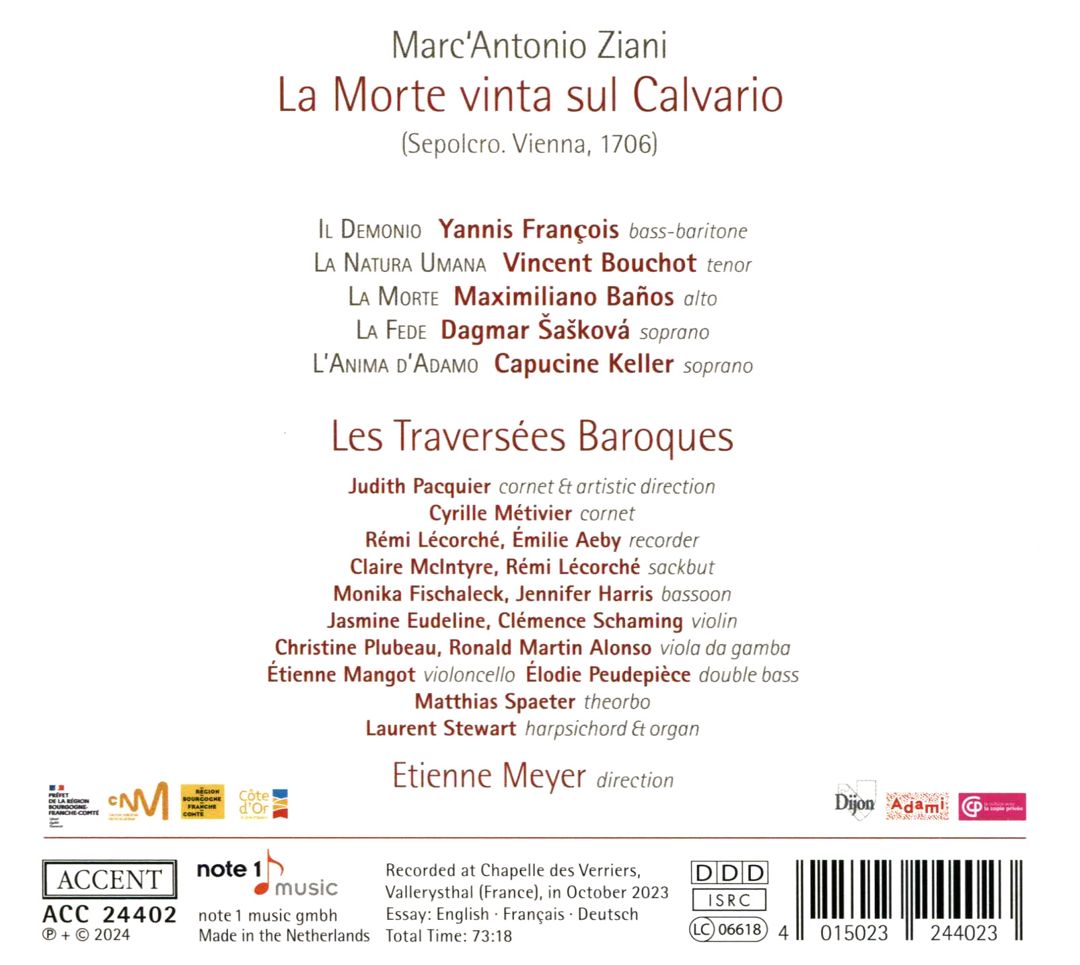 Marc'Antonio Ziani: La Morte vinta sul Calvario cover art