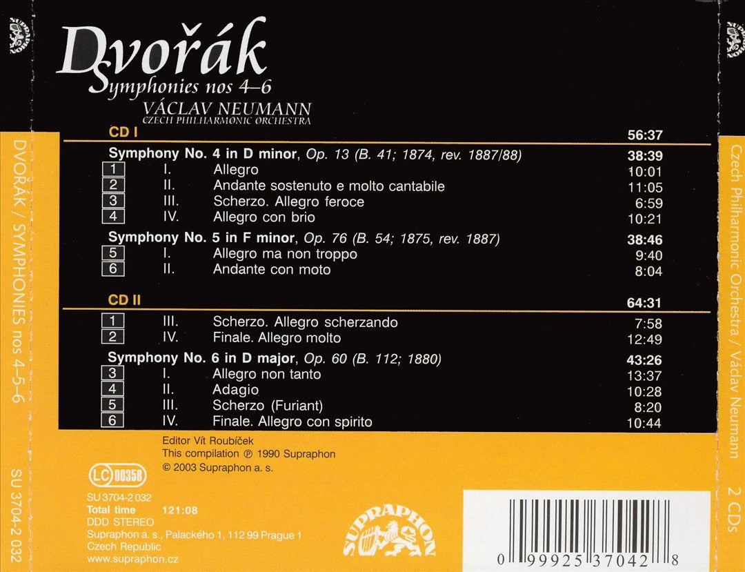 Dvorák: Symphonies Nos. 4-6 cover art