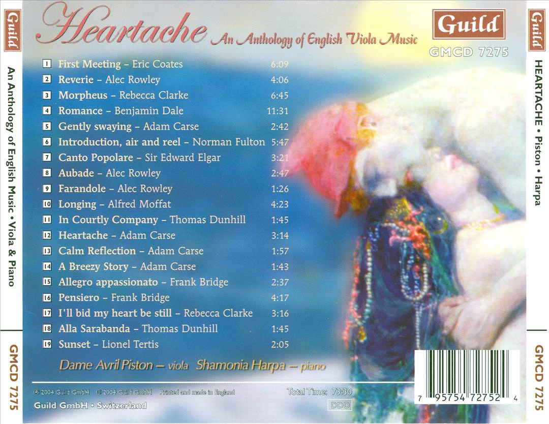 Heartache: An Anthology of English Viola Music cover art