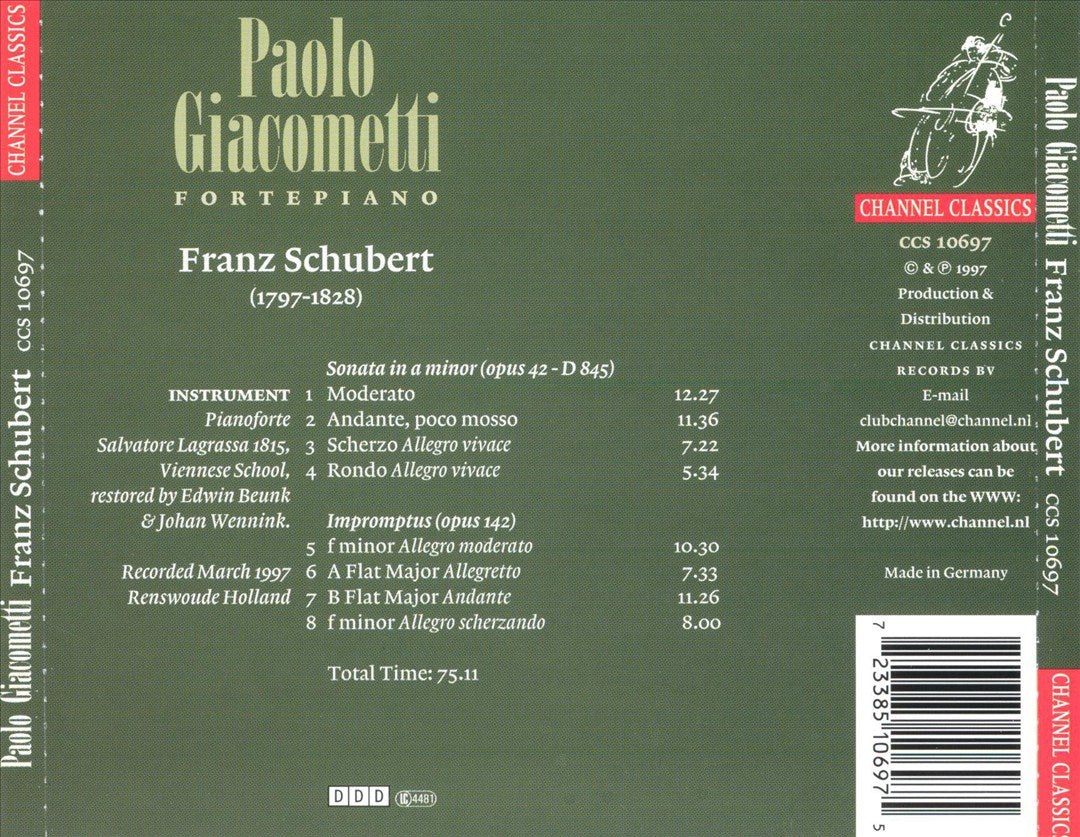 Schubert: Sonata in A; Impromptus cover art