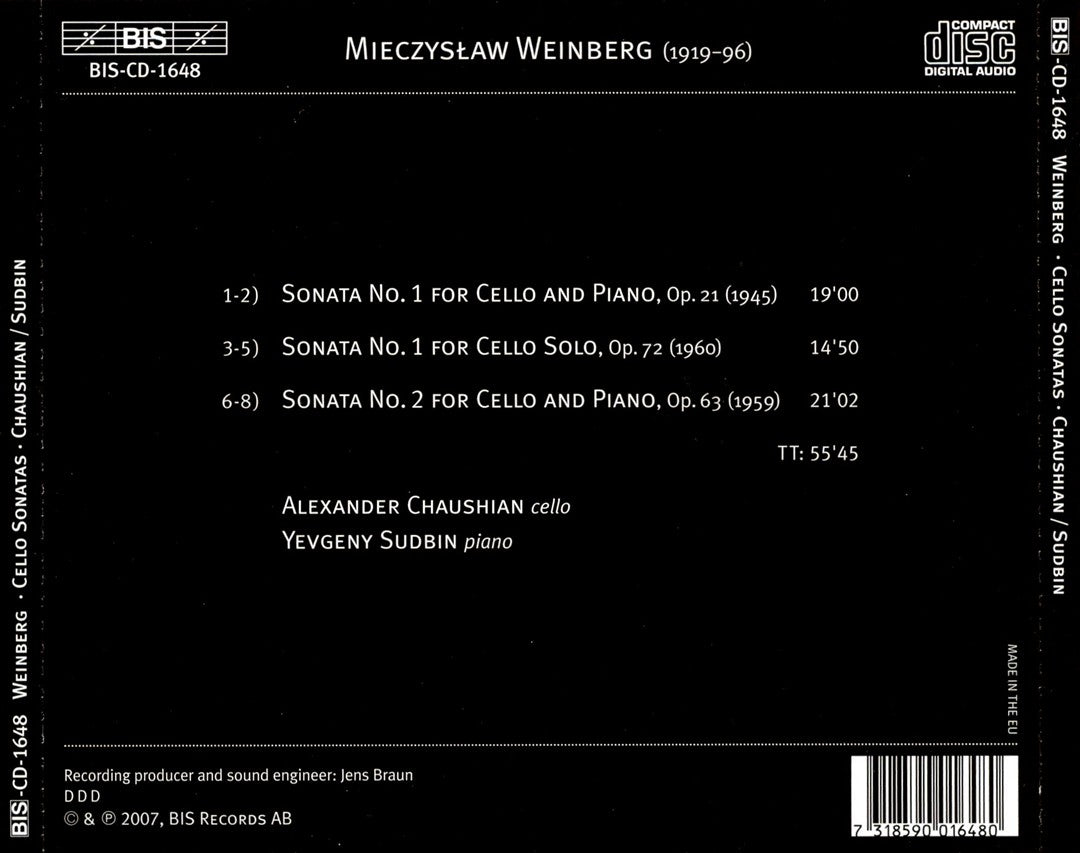 Weinberg: Cello Sonatas cover art
