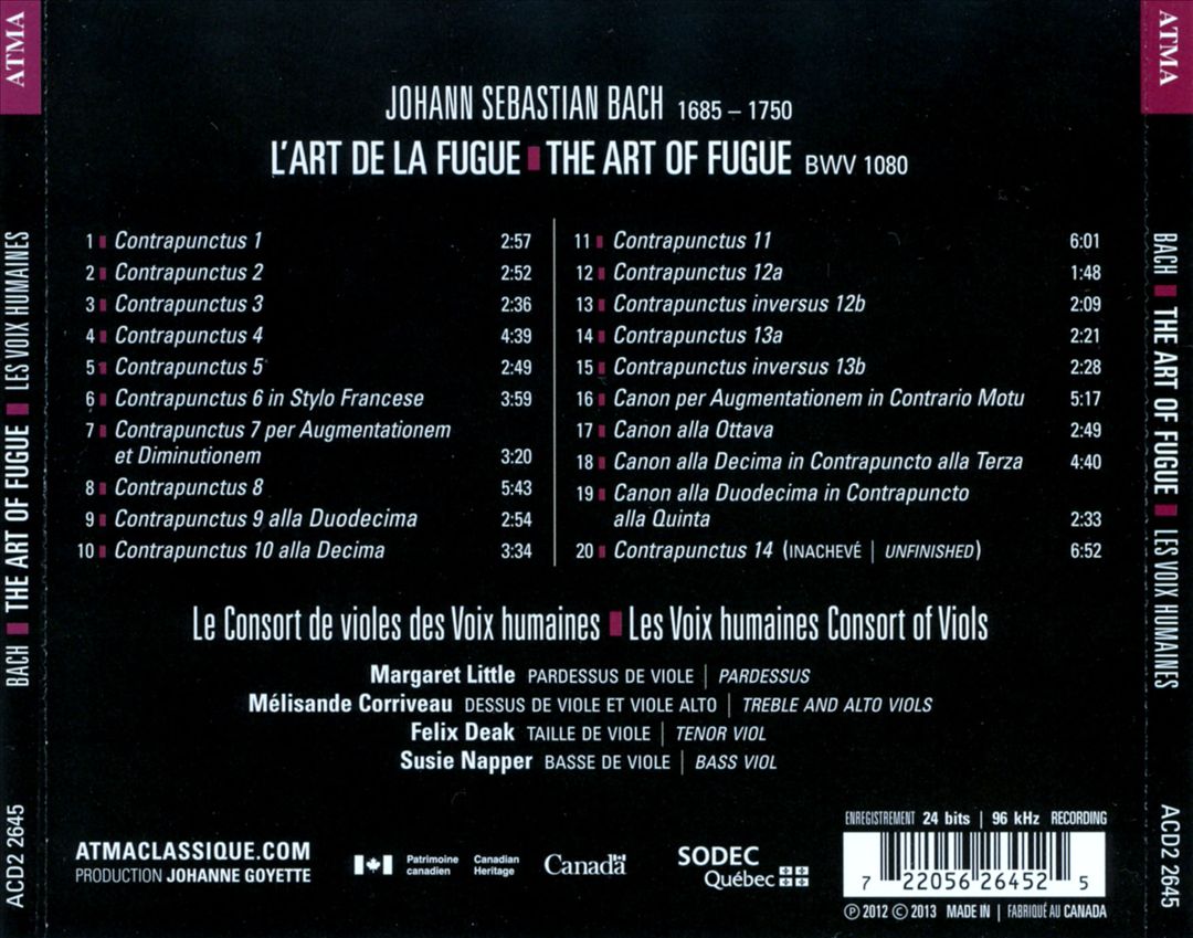 Bach: The Art of Fugue cover art