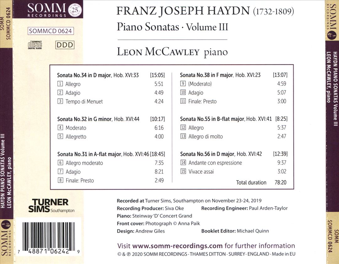 Haydn: Sonatas, Vol. 3 cover art