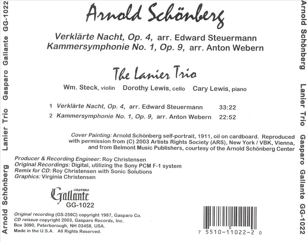 Schönberg: Verklärte Nacht; Kammersymphonie No. 1 cover art