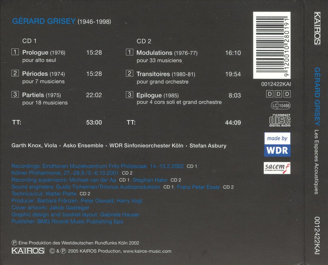 Gérard Grisey: Les Espaces Acoustiques cover art
